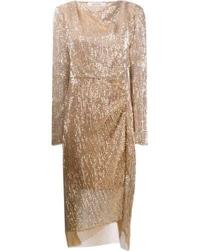 Dorothee Schumacher Sequinned Layered Midi Dress - Natural