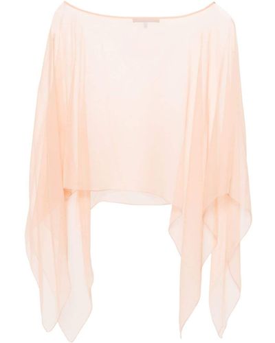 Alberta Ferretti Silk Cape-design Blouse - Pink