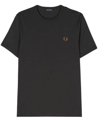 Fred Perry Katoenen T-shirt Met Geborduurd Logo - Zwart