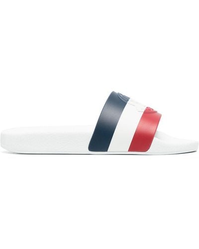 Moncler Rwb Stripe Slides - White