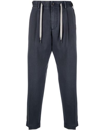 Dell'Oglio Pleated-waistband Detail Trousers - Blue