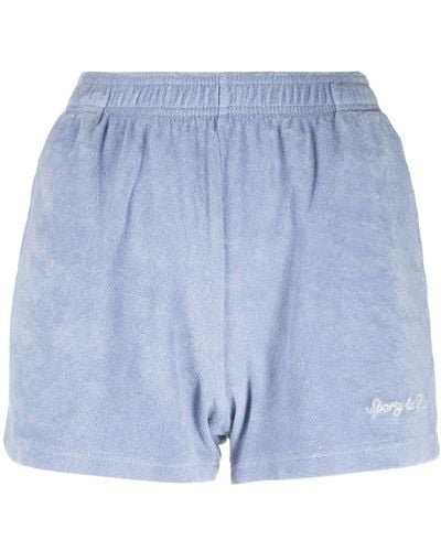 Sporty & Rich Syracuse Shorts aus Frottee - Blau