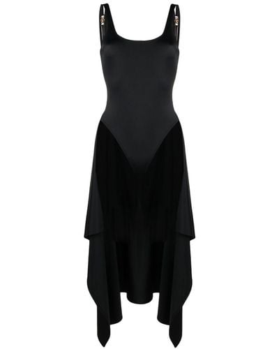 Versace Medusa-chain Sleeveless Midi Dress - Black