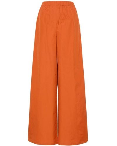 Max Mara Wide-Leg Cotton Trousers - Orange
