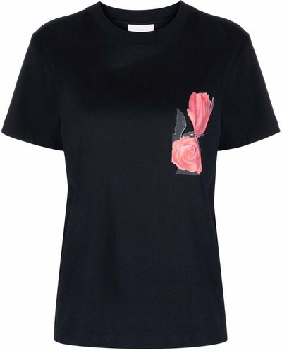Soulland Fae Rose-print T-shirt - Black