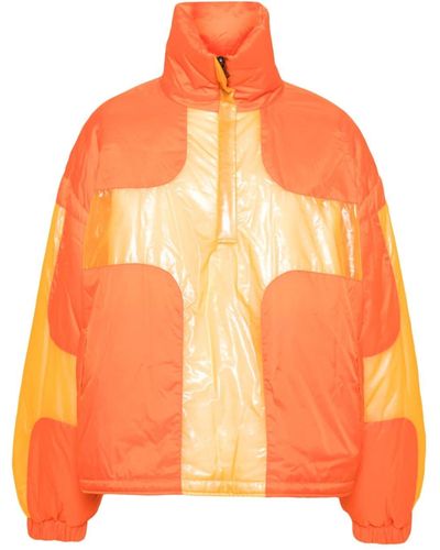 Who Decides War High-neck Padded Jacket - Orange