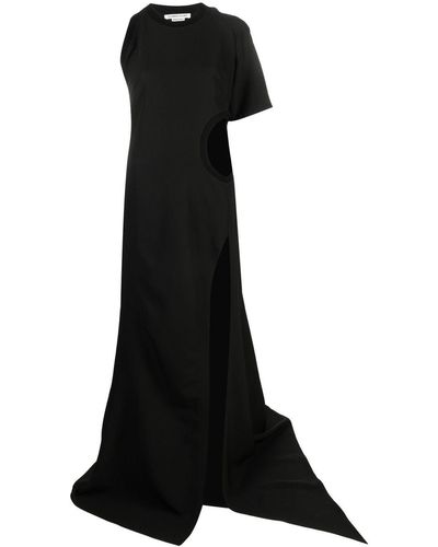 ALESSANDRO VIGILANTE Cut-out Asymmetric Maxi Dress - Black