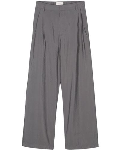 Tela Crinkled Straight-leg Pants - Grey