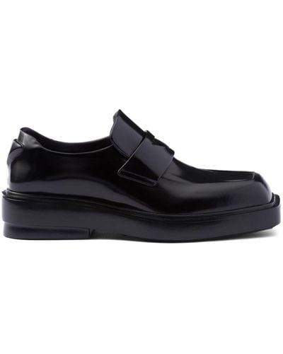 Prada Loafer mit Triangel-Patch - Schwarz