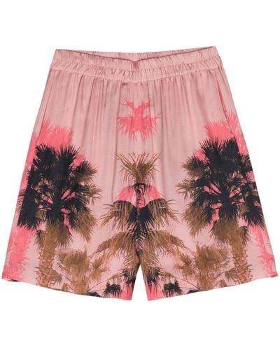 Laneus Palm-print Lightweight Shorts - Pink