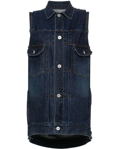 Sacai Gilet denim - Blu