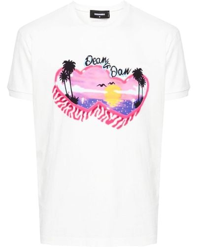 DSquared² Camiseta con estampado gráfico - Rosa
