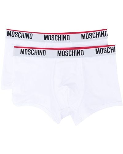 Moschino Boxer à bande logo - Blanc