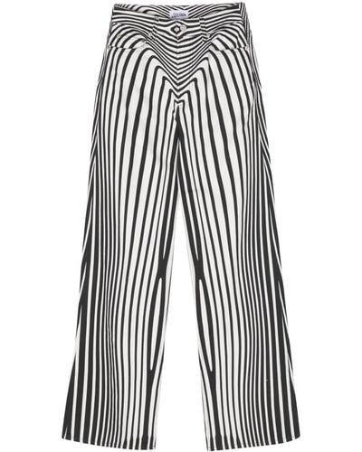 Jean Paul Gaultier Weite Jeans mit Morphing Digital-Print - Weiß