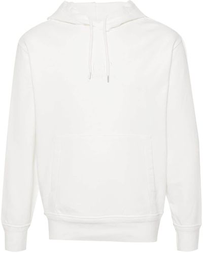 C.P. Company Embroidered-logo Cotton Hoodie - White