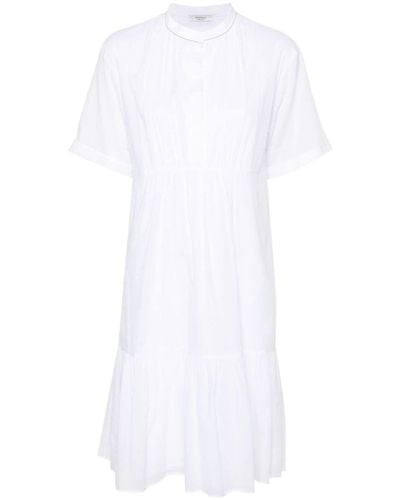 Peserico Bead-detail Cotton Midi Dress - White