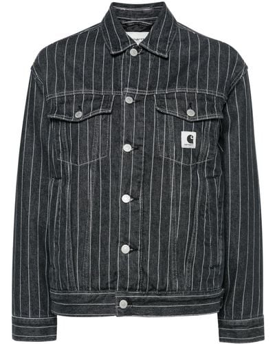 Carhartt W' Orlean Pinstriped Shirt Jacket - Black