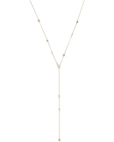 Dinny Hall 10kt Yellow Gold Folded Heart Lariat Necklace - White