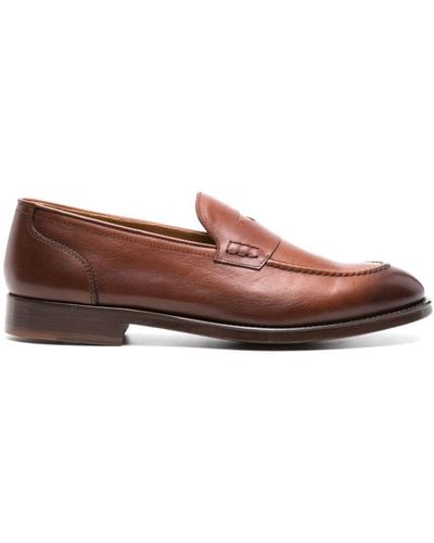 Doucal's Penny-slot Leather Loafers - Brown