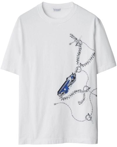 Burberry T-Shirt mit grafischem Print - Weiß