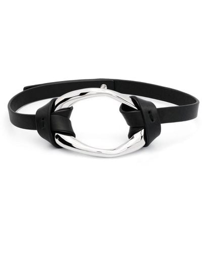 Jil Sander Leather Choker Necklace - Black