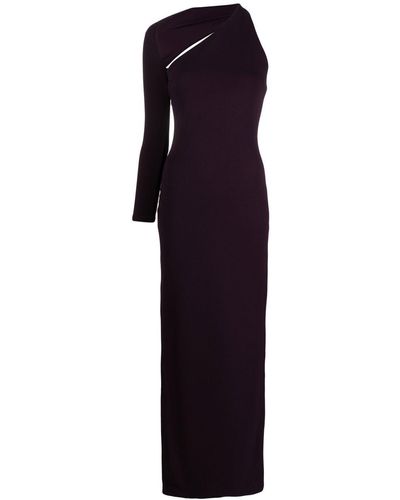 Solace London Saren One-shoulder Maxi Dress - Purple