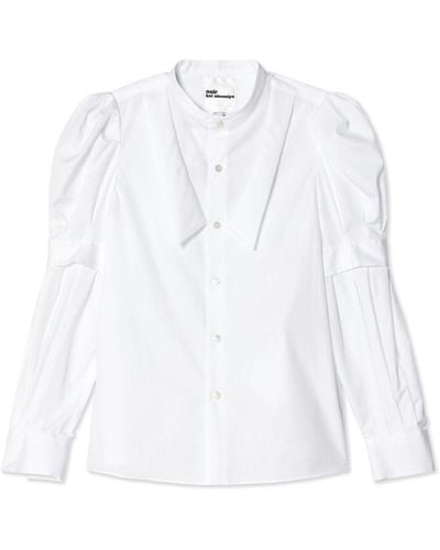 Noir Kei Ninomiya Long-sleeve Cotton Shirt - White