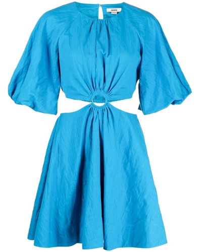 Jason Wu Puff-sleeve Cut-out Dress - Blue