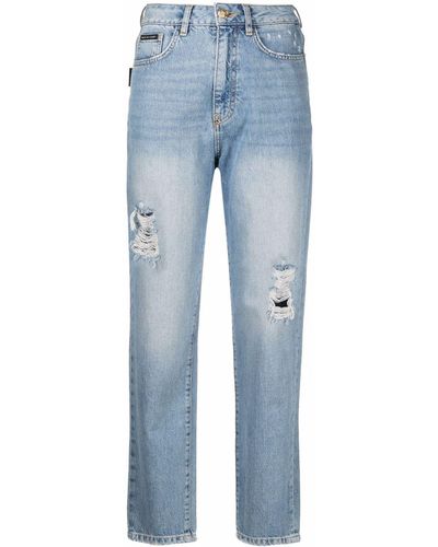 Philipp Plein Cropped Jeans - Blauw