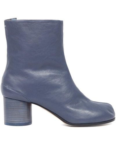 Maison Margiela Tabi 60mm Leather Ankle Boots - Blue