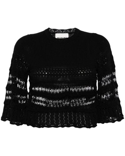 Isabel Marant Frizy Crochet-knit Top - Black
