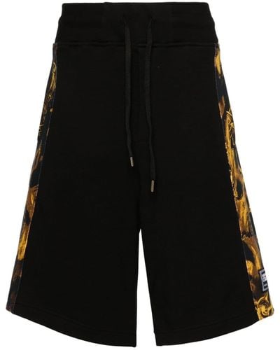 Versace Watercolour Couture-print Track Shorts - Black