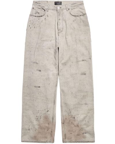 Balenciaga Super Destroyed Ripped Jeans - Natural