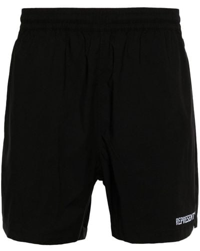 Represent Pantalones cortos de chándal con logo bordado - Negro