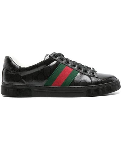 Gucci Ace GG Crystal-canvas Sneakers - Zwart