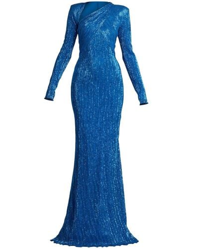 Tadashi Shoji Marika Sequinned Gown - Blue