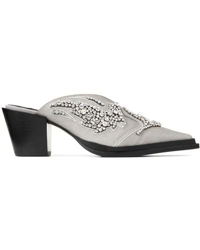 Jimmy Choo Cece 60 Crystal-embroidered Mules - White