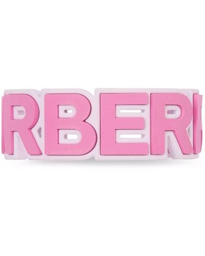 Burberry Brazalete con logo de goma - Rosa
