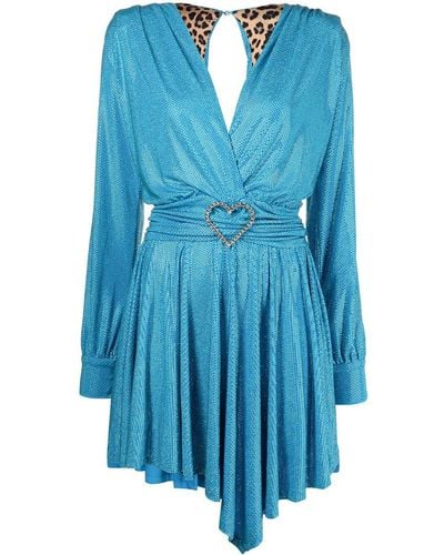 Philipp Plein Aphrodite Crystal Midi Dress - Blue