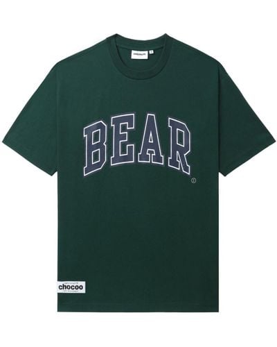 Chocoolate Bear-print Cotton T-shirt - Green