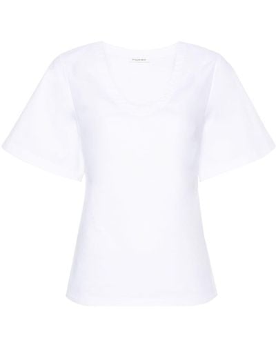 By Malene Birger T-shirt Lunae con scollo ampio - Bianco
