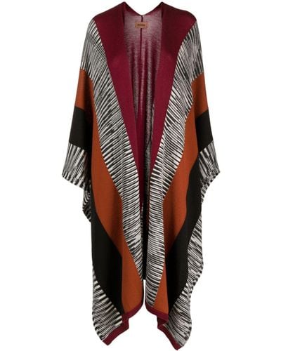 Missoni Striped Open-front Wool Cardigan - Red