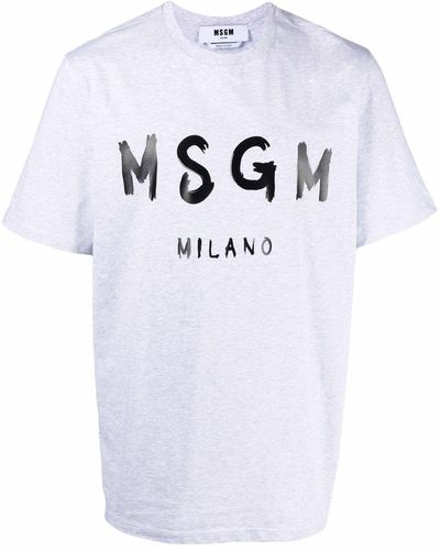 MSGM T-shirt Met Logoprint - Blauw