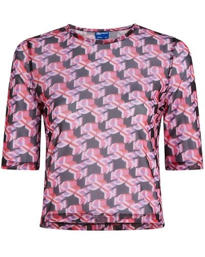 Karl Lagerfeld T-shirt semi trasparente - Rosso