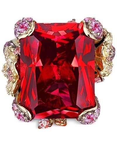 Anabela Chan Anello Ruby Cinderella in oro vermeil 18kt - Rosso