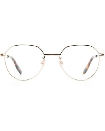 McQ Runde Brille im Metallic-Look - Weiß
