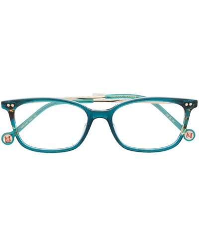 Carolina Herrera Eckige Brille in Schildpattoptik - Blau