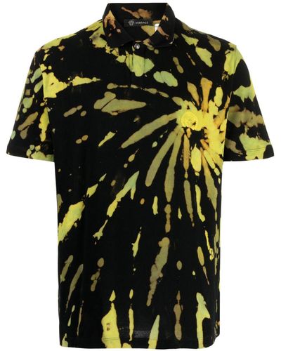 Stain Shade Poloshirt Met Medusa-patroon En Tie-dye Print - Zwart