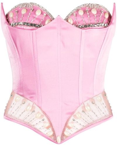 Cristina Savulescu Venus Crystal-embellished Corset - Pink