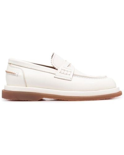 Buttero Round-toe Penny Loafers - White